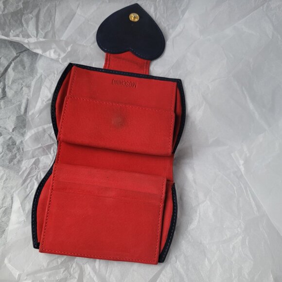 Moschino Cheap and Chic Collection Suede Wallet Blue and Red Vintage - Picture 7 of 12